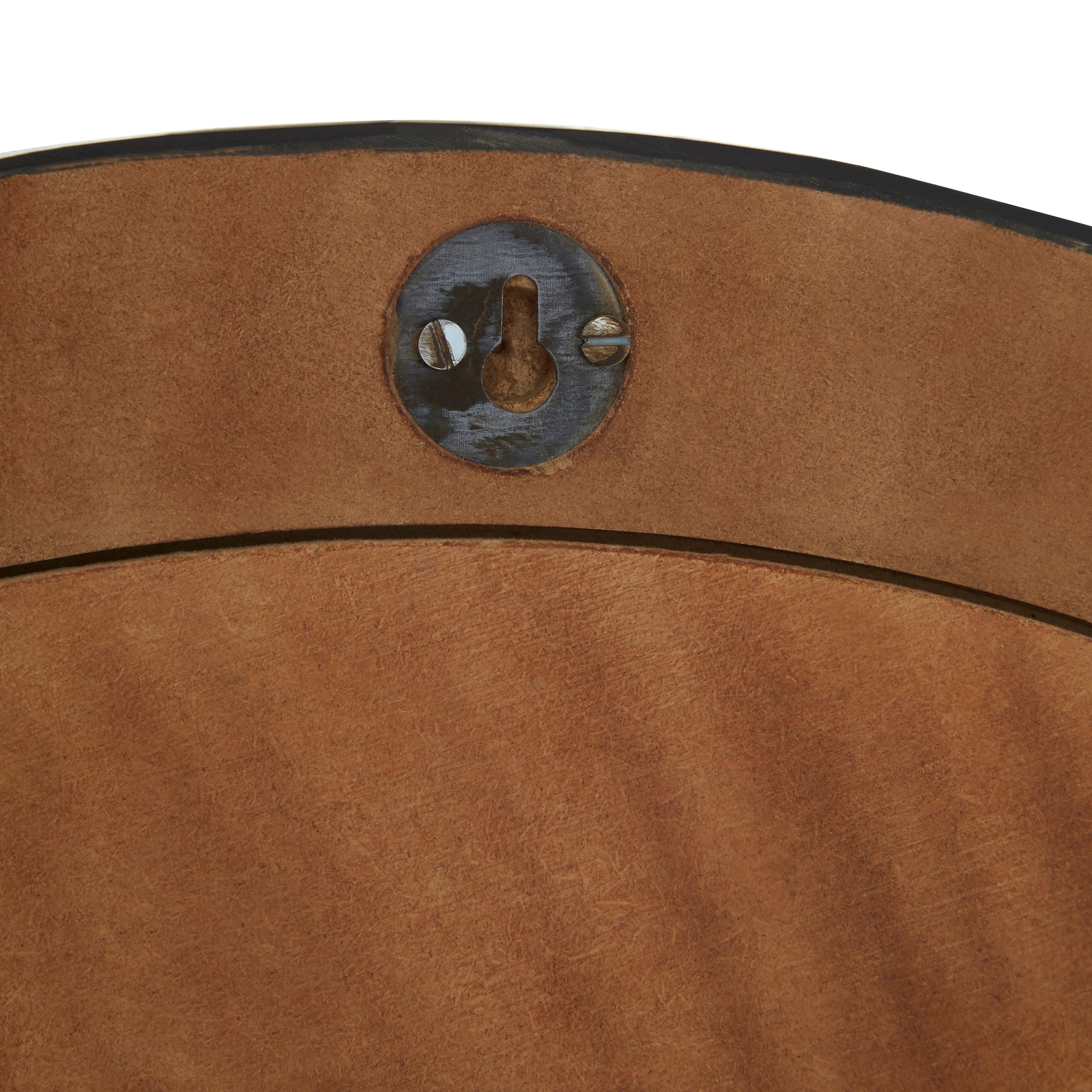 Midas Wood Grain Round Wall Mirror